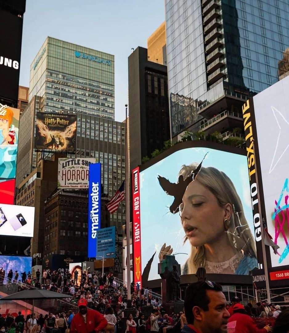 Times Square at night with digital billboard displays