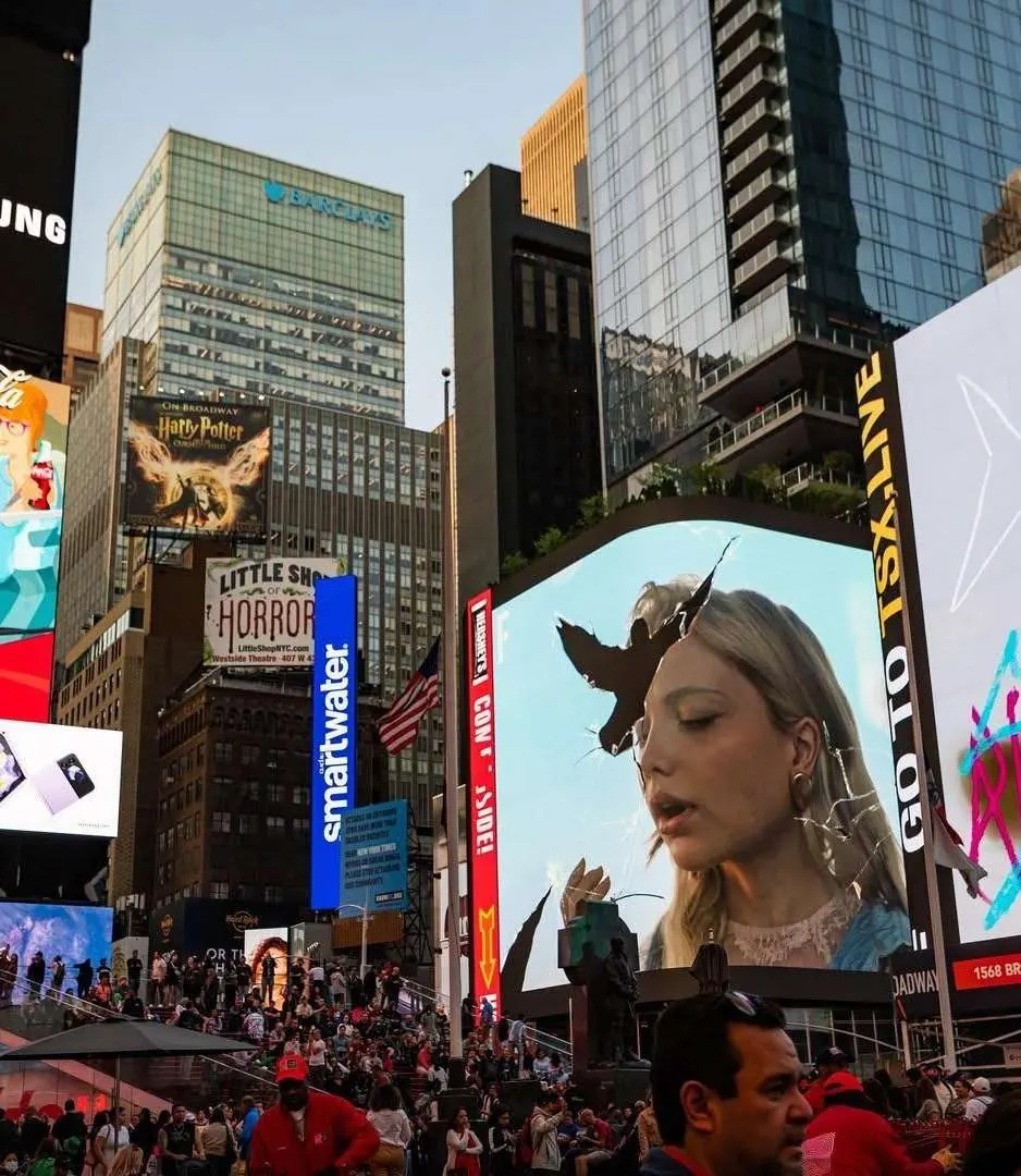 Times Square at night with digital billboard displays